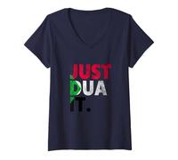Donna Just dua it islam muslim islamic dhikr pray per la Palestina Maglietta con Collo a V