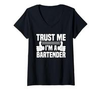 Donna Just Me I'm A Bartender Funny Bartending Alcoholic Drink Maglietta con Collo a V