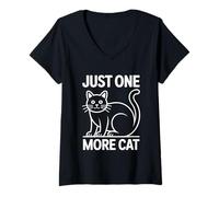 Donna Just One More Cat Maglietta con Collo a V
