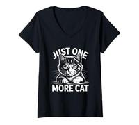 Donna Just One More Cat Maglietta con Collo a V