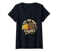 Donna Just One More Chapter Retro Book Lover Graphic Maglietta con Collo a V