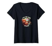 Donna Just One More Episode Funny TV Binge Watch Design Maglietta con Collo a V
