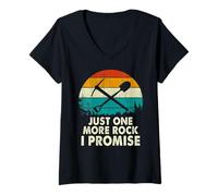 Donna Just One More Rock I Promise Rock Collector Geologist Geode Maglietta con Collo a V
