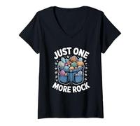 Donna Just One More Rock Rockhounding Cercatore Minerali Maglietta con Collo a V