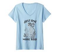 Donna Just One More Row - Maglia Divertente per Lavorare a Maglia all'Uncinetto Maglietta con Collo a V