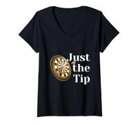 Donna Just The Tip Funny Darts Player Dart Team League Maglietta con Collo a V