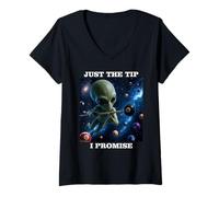Donna Just The Tip I Promise Funny Billiards Pool Maglietta con Collo a V