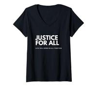 Donna Justice for all: Love Maglietta con Collo a V