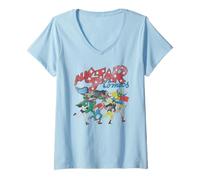 Donna Justice League all Star Comics Maglietta con Collo a V