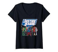 Donna Justice League Modern Line Up Maglietta con Collo a V