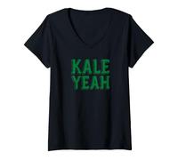 Donna Kale Sì Maglietta con Collo a V