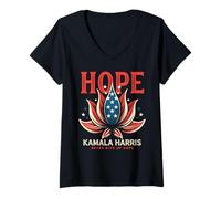 Donna Kamala Harris Speranza Maglietta con Collo a V