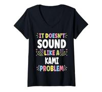 Donna KAMI Personalized Women's Gift Custom KAMI Maglietta con Collo a V
