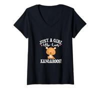 Donna Kangaroo Maglietta con Collo a V