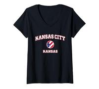 Donna Kansas City (Kansas) Maglietta con Collo a V