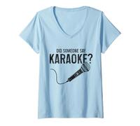 Donna Karaoke Cantare Divertente Qualcuno ha detto Karaoke Maglietta con Collo a V