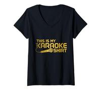 Donna Karaoke Cantare Divertente Questo è il mio Karaoke Maglietta con Collo a V