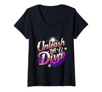 Donna Karaoke Unleash The Diva Maglietta con Collo a V