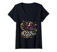 Donna Karaoke Vocal Virtuoso Maglietta con Collo a V