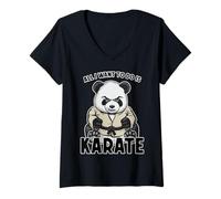 Donna Karate Panda Tutto Quello Che Voglio Fare è Carino Orso Karateka Maglietta con Collo a V