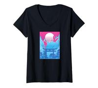 Donna Karatè Vaporwave Taekwondo Aikido Ju-Jutsu Kung Fu Karate Maglietta con Collo a V