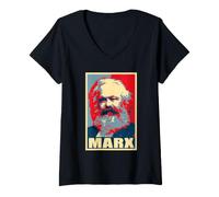 Donna Karl Marx Marxismo, Socialismo, Comunismo Maglietta con Collo a V