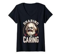 Donna Karl Marx Sharing è premuroso Maglietta con Collo a V