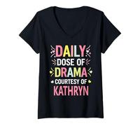 Donna Kathryn Personalized Name Funny Cute Custom Kathryn Name Maglietta con Collo a V