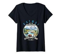 Donna Katmai National Park | Alaska Maglietta con Collo a V
