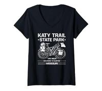 Donna Katy Trail State Park Missouri Ciclismo Escursionismo Bicicletta Midwest Maglietta con Collo a V