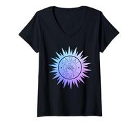 Donna Kauai Hawaii Tartaruga Marina Sun Immersioni Surfer Souvenir Maglietta con Collo a V