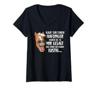 Donna Kauf Dir Einen Haflinger Lustiges Haflinger Maglietta con Collo a V