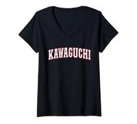 Donna Kawaguchi Giappone Nihon Giappone Kawaguchi Maglietta con Collo a V