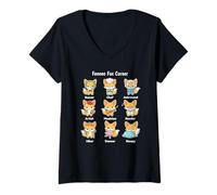 Donna Kawaii Fennec Fox Career Chart con ruoli di Artista Giocatore Maglietta con Collo a V