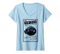 Donna Kawaii Giapponese Puffer Fish Tokyo Food Fugu in giapponese Maglietta con Collo a V