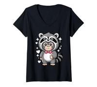Donna Kawaii Gorilla Costume Procione Gorilla Schiena Argentata Maglietta con Collo a V