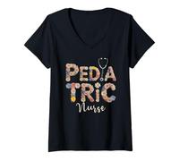 Donna Kawaii Infermiera PEDIATRICA Scuola Infermieristica Cottagecore Unit Maglietta con Collo a V