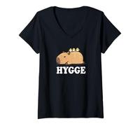 Donna Kawaii Kids Sleep Hygge Boys Girls Capybara Pajama Shirt Maglietta con Collo a V