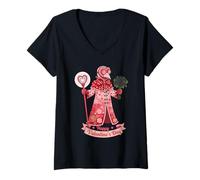 Donna Kawaii Medico Peste San Valentino Gotico Rosa Raven Maglietta con Collo a V