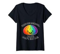 Donna Kawaii Rainbow Dumpling Squishy Raviolo Divertente Cutie Maglietta con Collo a V