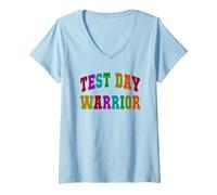 Donna Kawaii Test Day Warrior Testing Teacher Va Tutto Bene Maglietta con Collo a V