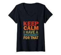 Donna Keep Calm Ho Un Foglio Di Calcolo Per Che Maglietta con Collo a V