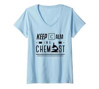 Donna Keep Calm I'm A Chemist Chimica Lavoro Chimico Maglietta con Collo a V