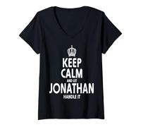 Donna Keep Calm Jonathan t-Shirt Felpa con Cappuccio Regali Maglietta con Collo a V