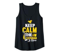Donna Keep Calm The Custodian Is Here Divertente Apprezzamento del custode Canotta