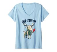 Donna Keep It Mitten Pride Michigan Humor Divertente Sarcastico Maglietta con Collo a V