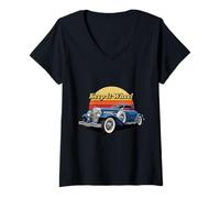 Donna Keep it Wheel Vintage Classic Car Automotive Appassionato Maglietta con Collo a V