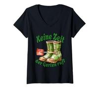 Donna Keine Zeit der Garten chiama Gartenarbeit Hobbygärtner Garten Maglietta con Collo a V