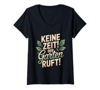 Donna Keine Zeit Der Garten Ruft Gärtner Maglietta con Collo a V