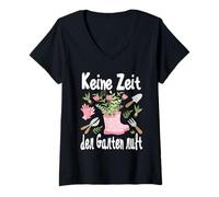 Donna «Keine Zeit der Garten ruft» Keine Zeit der Garten ruft Maglietta con Collo a V